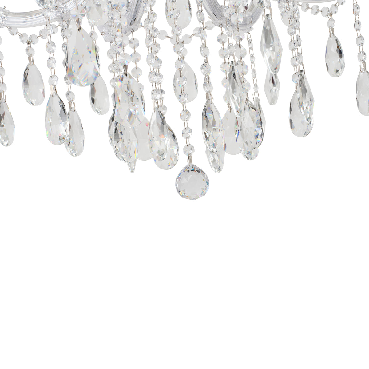 Zurich 8 Light Crystal Glass Chandelier, Chrome