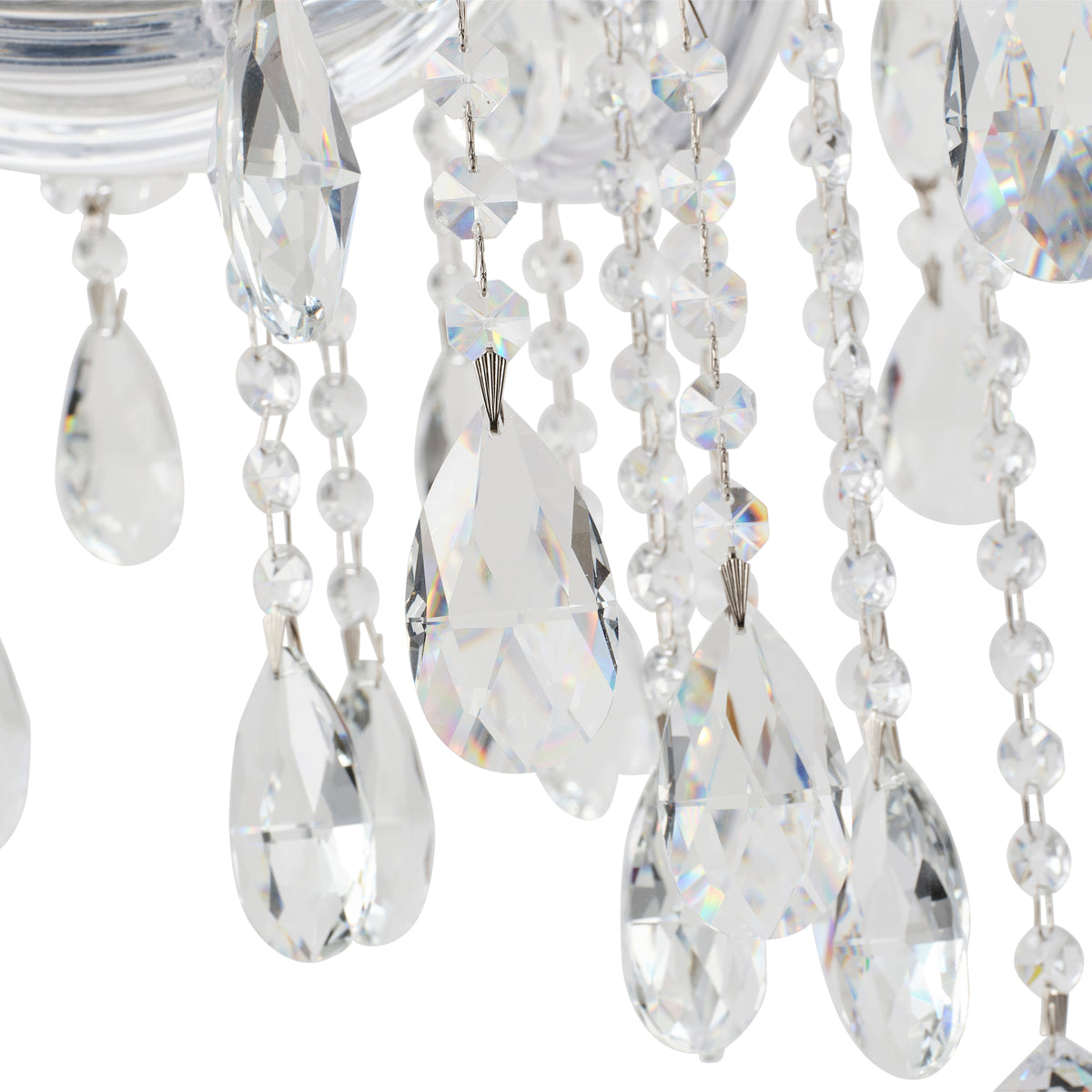 Zurich 8 Light Crystal Glass Chandelier, Chrome