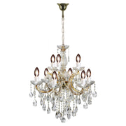 Zurich 9 Light Crystal Glass Chandelier, Gold