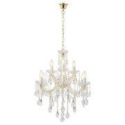 Zurich 9 Light Crystal Glass Chandelier, Gold