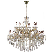 Zurich 18 Light Crystal Glass Chandelier, Gold