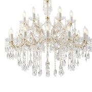 Zurich 18 Light Crystal Glass Chandelier, Gold