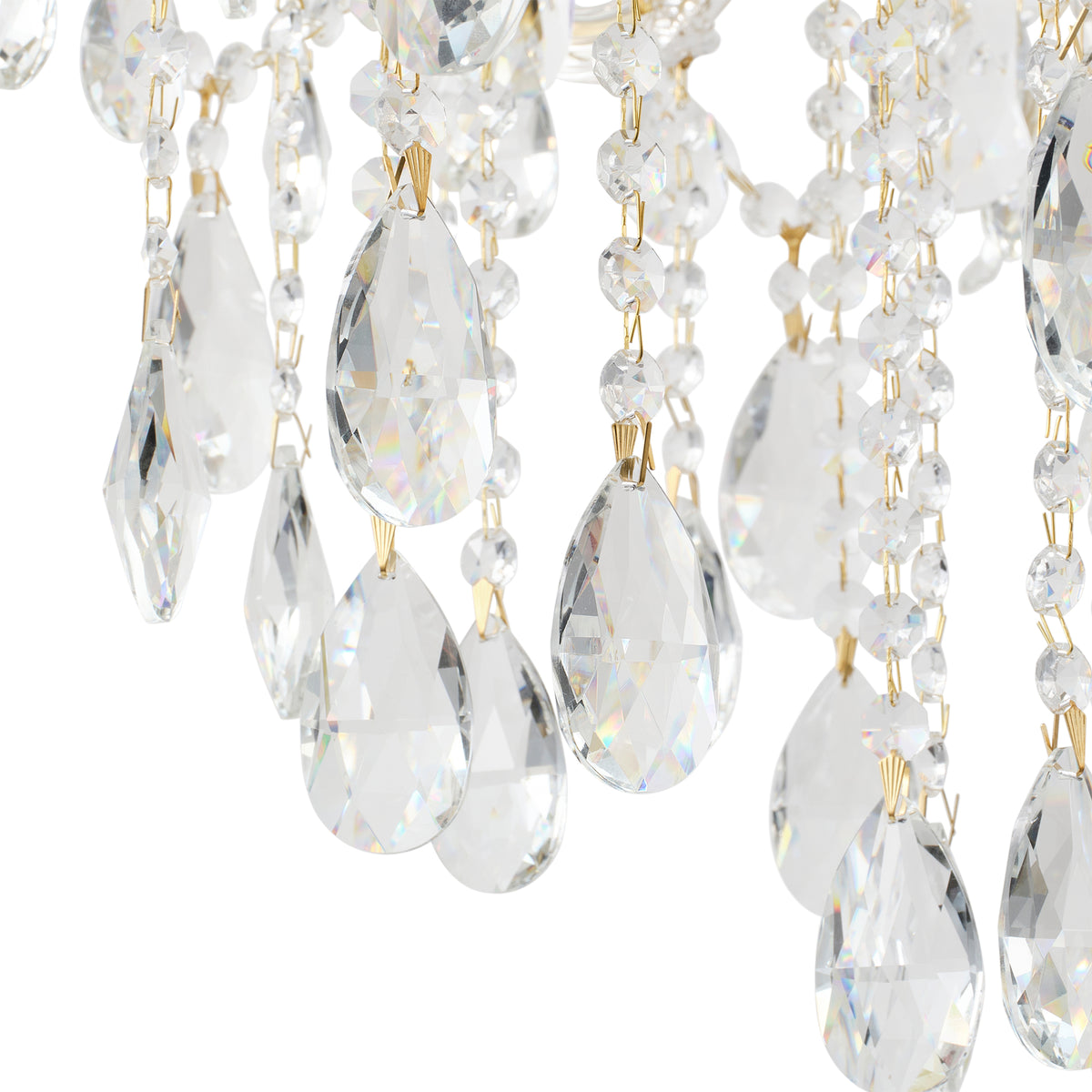 Zurich 18 Light Crystal Glass Chandelier, Gold