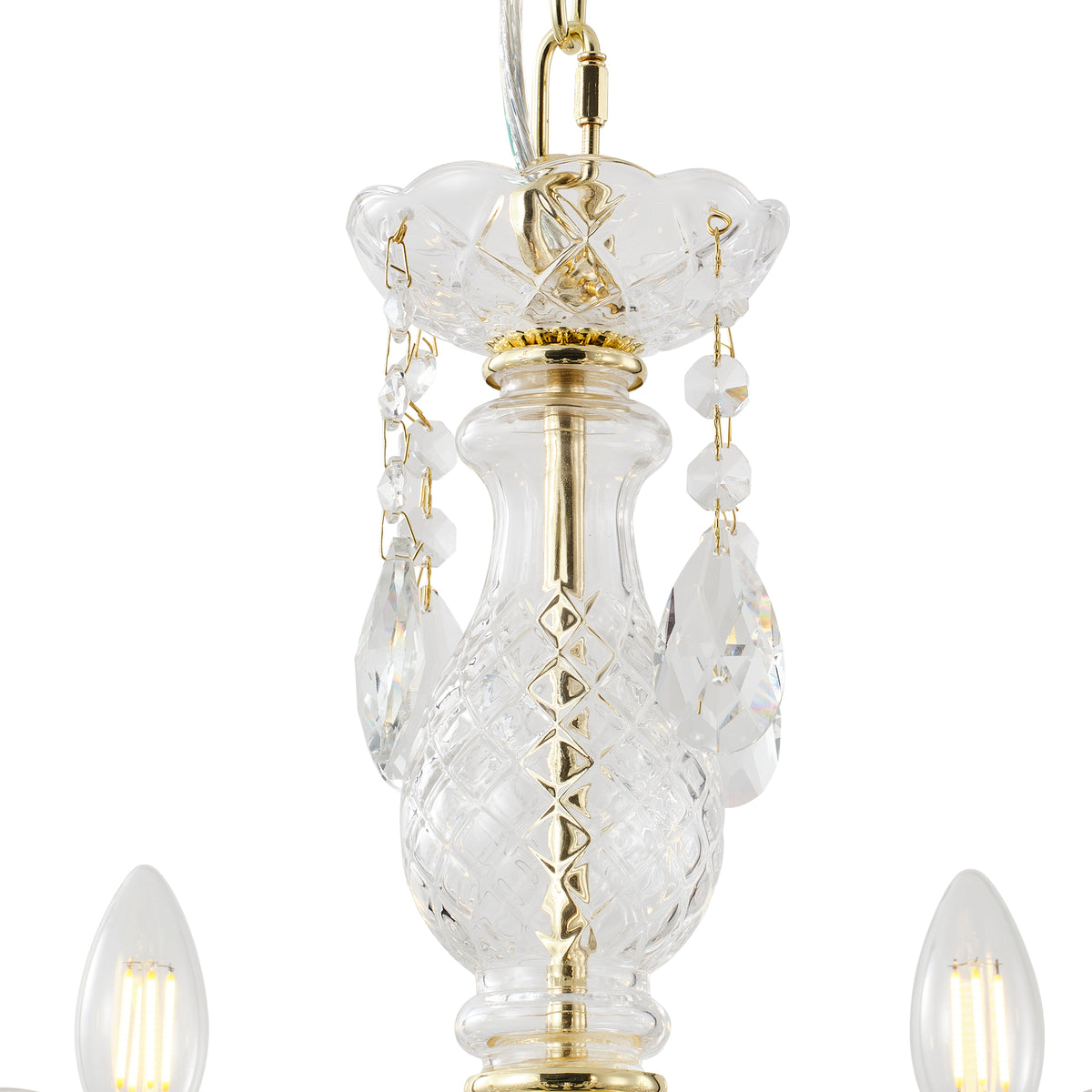 Zurich 18 Light Crystal Glass Chandelier, Gold