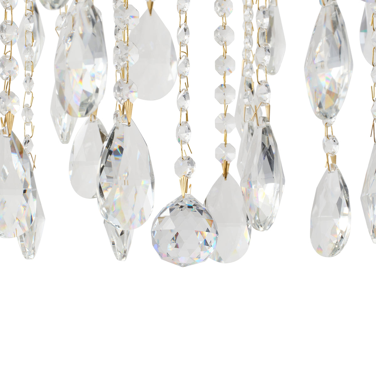 Zurich 18 Light Crystal Glass Chandelier, Gold