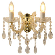 Zurich 2 Light Crystal Glass Wall Light, Gold