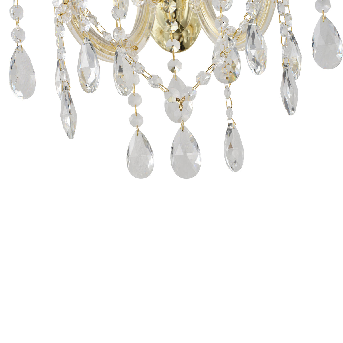 Zurich 2 Light Crystal Glass Wall Light, Gold