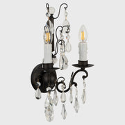 Salzburg 2 Light Crystal Glass Wall Light, Bronze