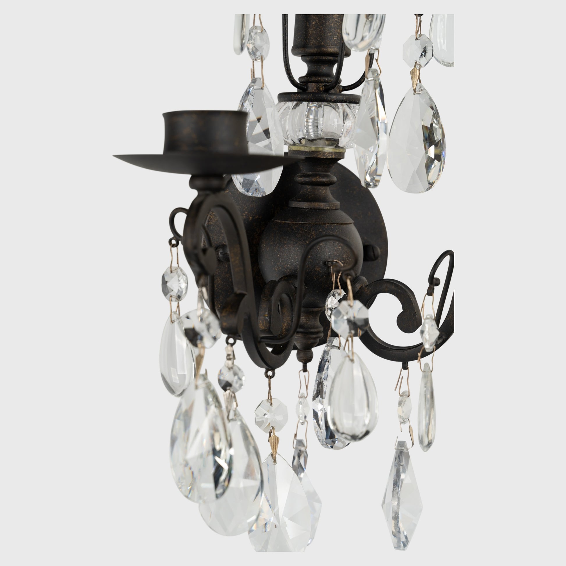 Salzburg 2 Light Crystal Glass Wall Light, Bronze