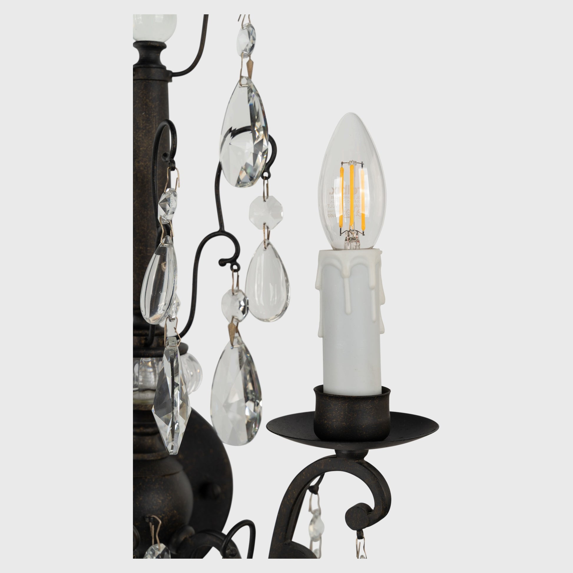 Salzburg 2 Light Crystal Glass Wall Light, Bronze