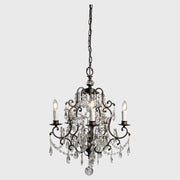 Salzburg 5 Light Crystal Glass Chandelier Light, Bronze