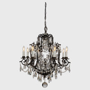 Salzburg 8 Light Crystal Glass Chandelier Light, Bronze