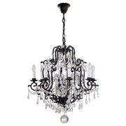 Salzburg 8 Light Crystal Glass Chandelier Light, Bronze
