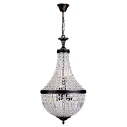 Marseilles Medium 44cm 6 Light Basket Crystal Glass Chandelier, Bronze
