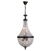 Marseilles Small 34cm 6 Light Basket Crystal Glass Chandelier, Bronze