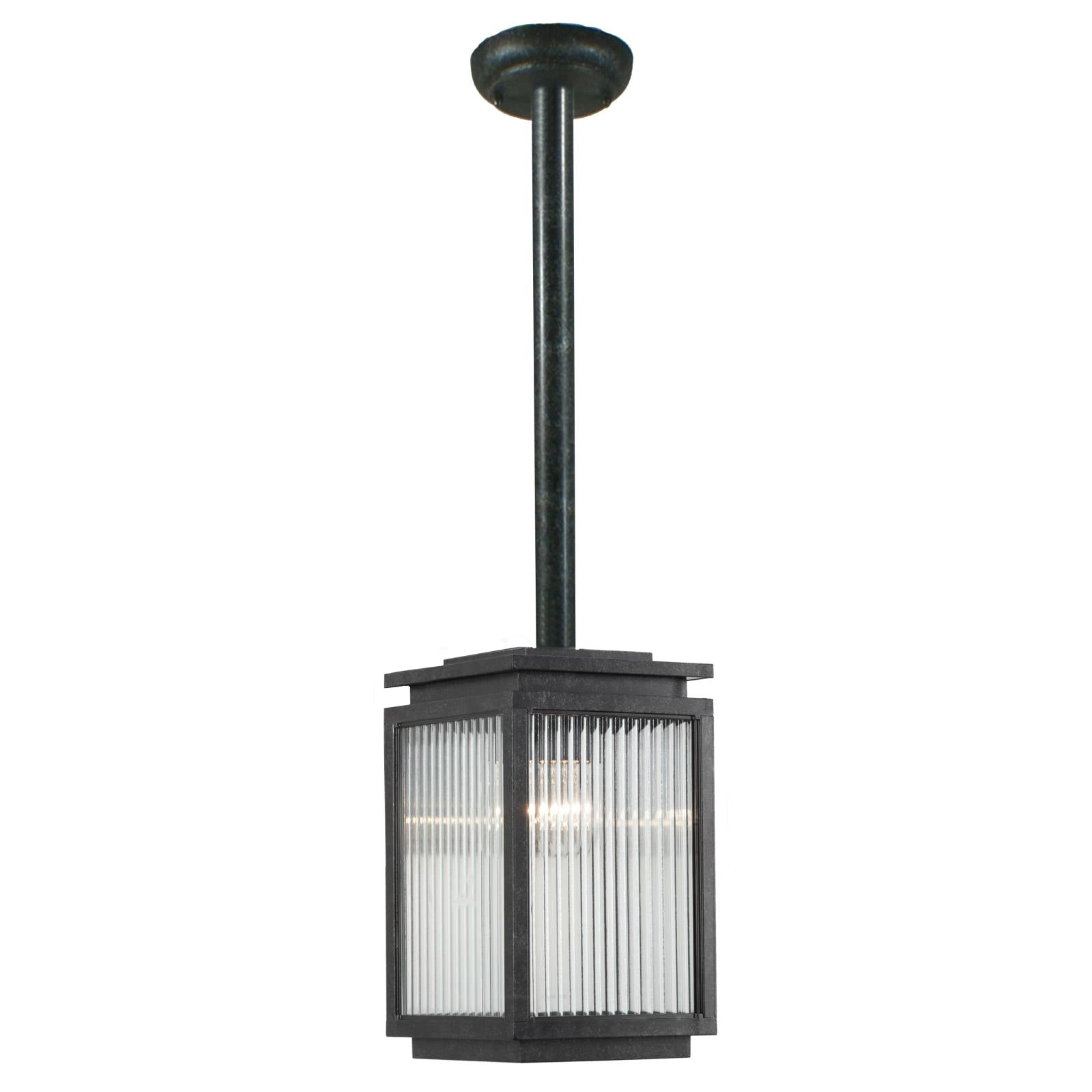 Boulevard Small Outdoor Rod Pendant, Antique Black