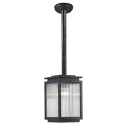 Boulevard Small Outdoor Rod Pendant, Antique Black