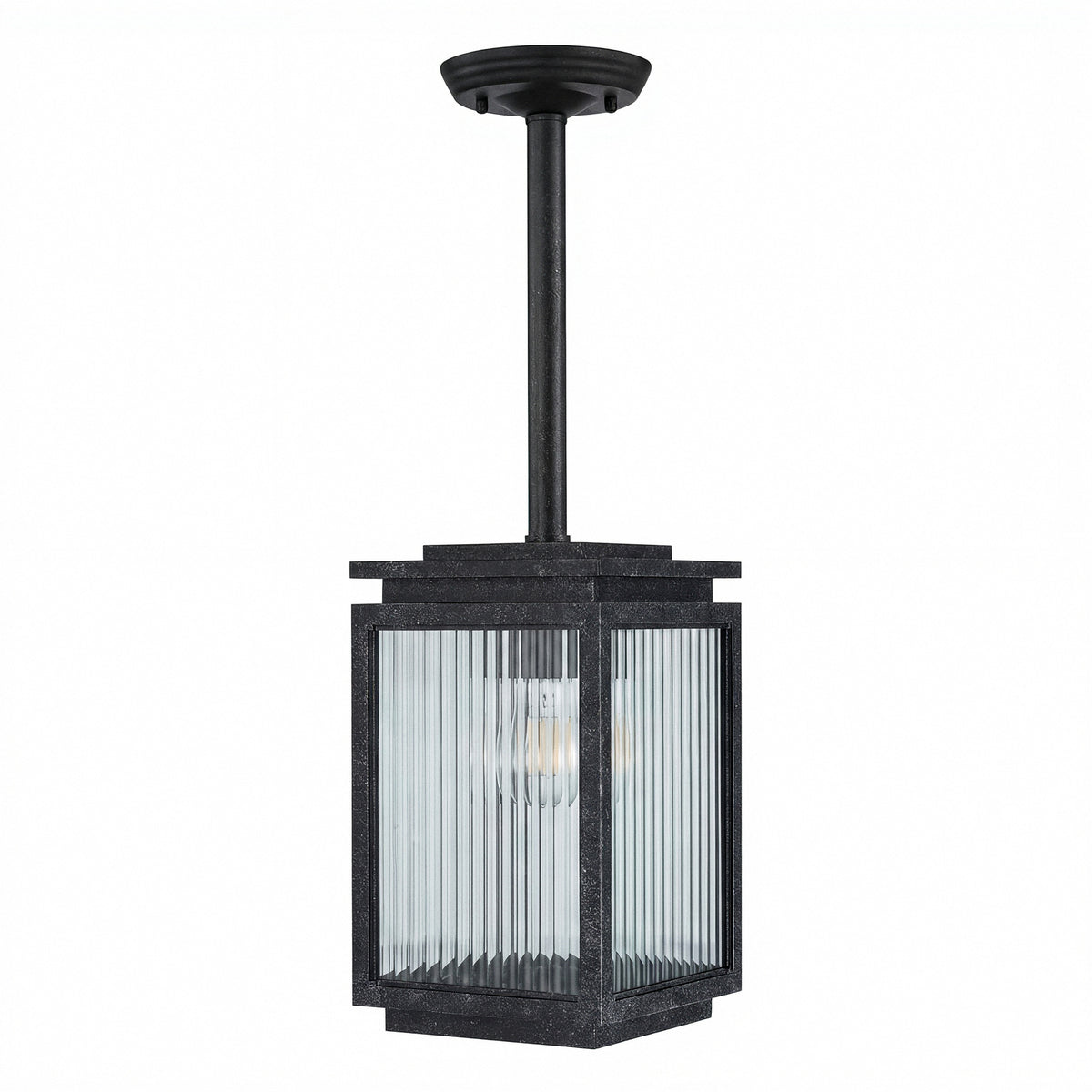 Boulevard Small Outdoor Rod Pendant, Antique Black
