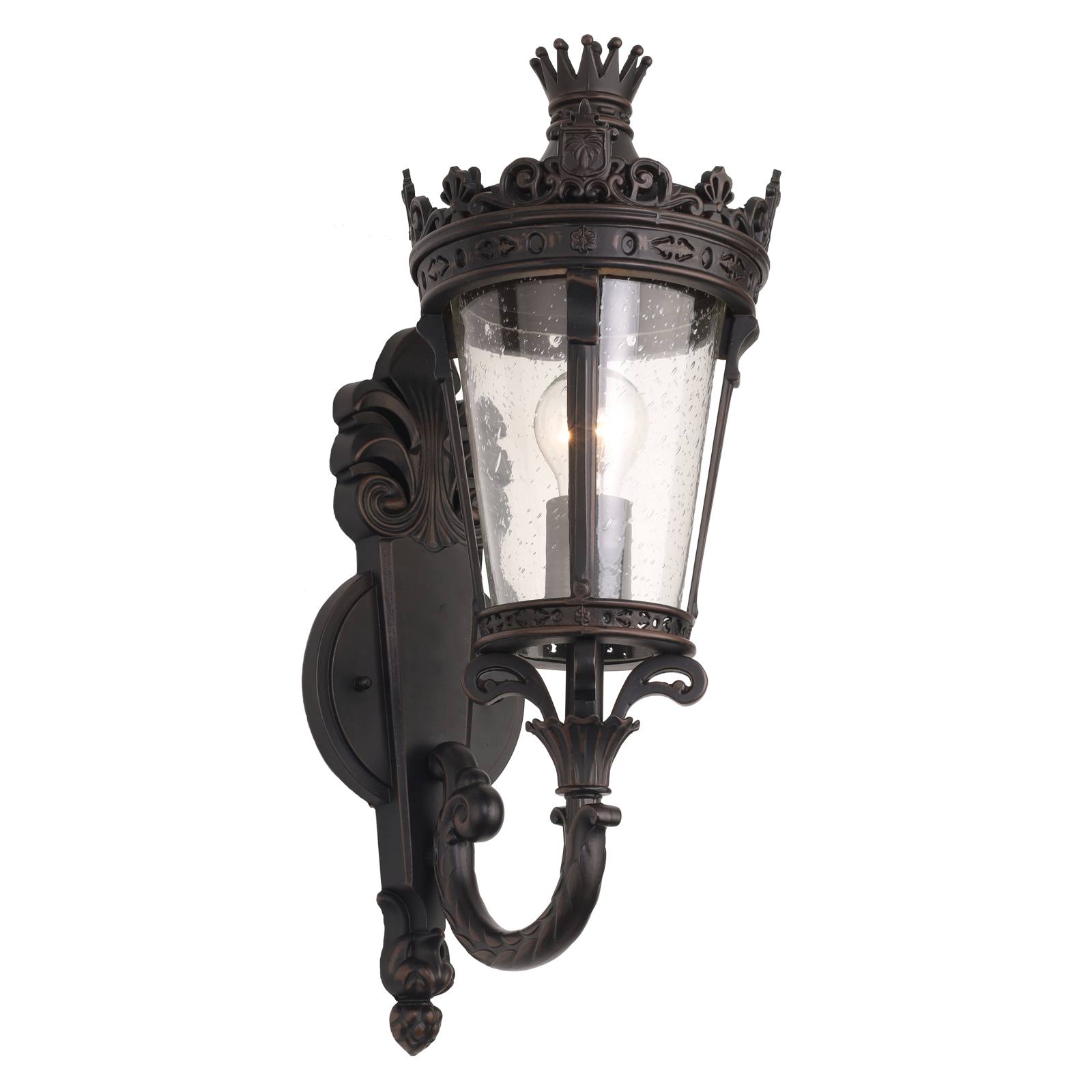 Crown Small Outdoor Wall Light, Antique Bronze
