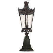 Crown Small Outdoor Pillar Mount, Antique Bronze