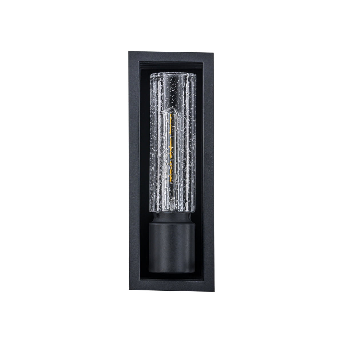 Portico Small Outdoor Wall Sconce, Matte Black