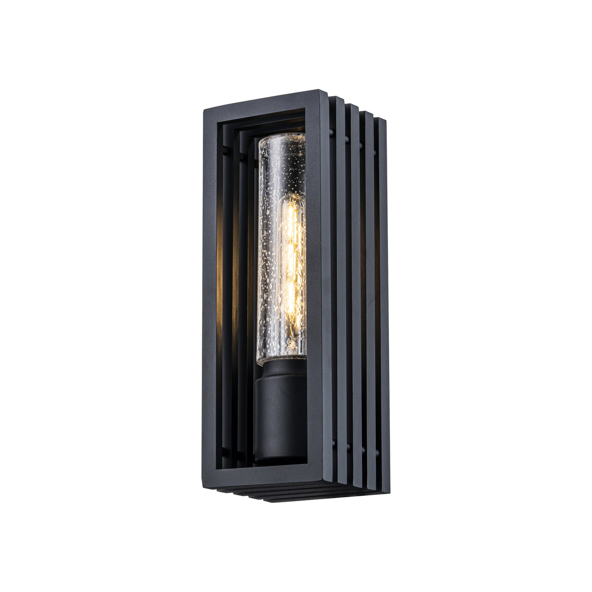 Portico Small Outdoor Wall Sconce, Matte Black