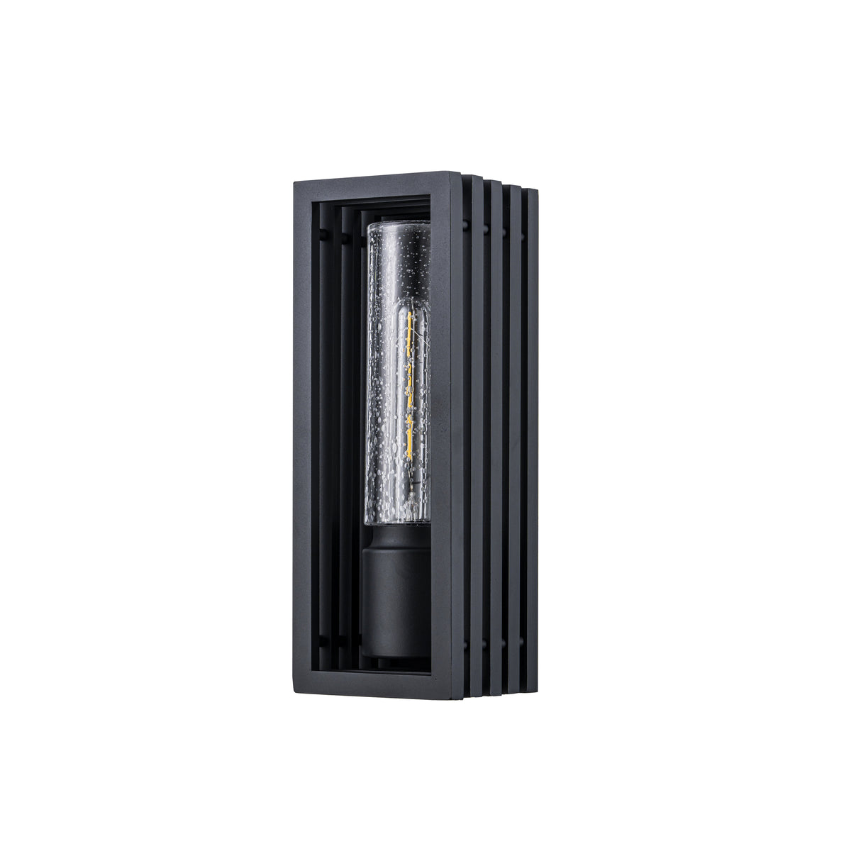 Portico Small Outdoor Wall Sconce, Matte Black