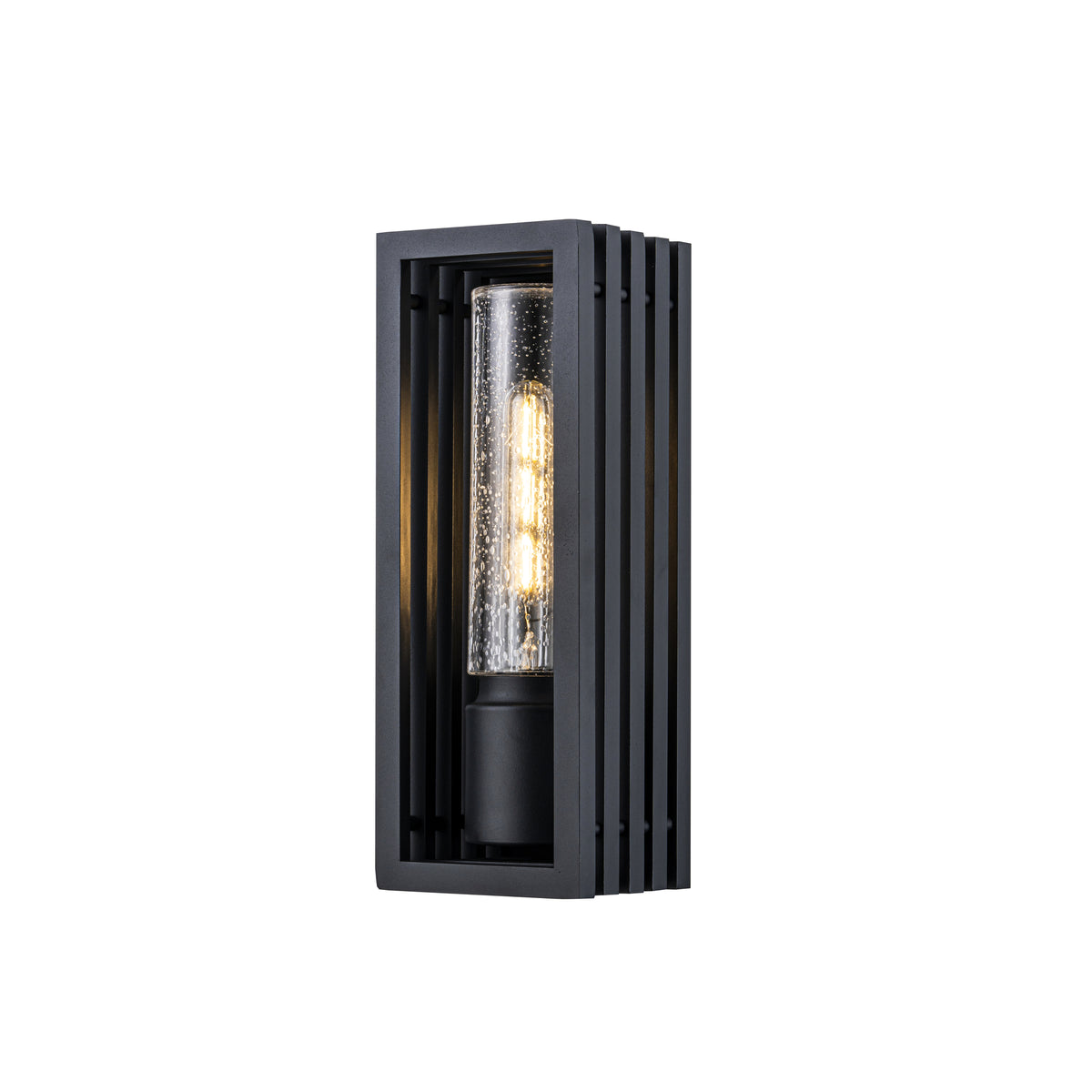 Portico Small Outdoor Wall Sconce, Matte Black