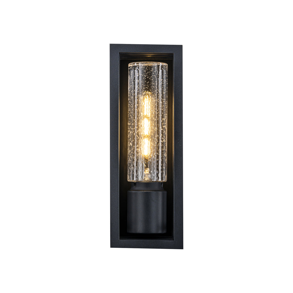 Portico Small Outdoor Wall Sconce, Matte Black
