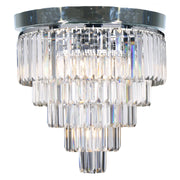Celestial 40cm Flush 6 Light 5 Tier Crystal Glass Chandelier, Chrome