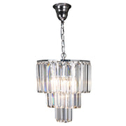 Celestial 29cm 4 Light 3 Tier Crystal Glass Chandelier, Chrome