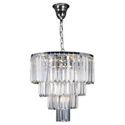 Celestial 39cm 5 Light 4 Tier Crystal Glass Chandelier, Chrome