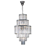 Celestial 39cm 9 Light 6 Tier Crystal Glass Chandelier, Chrome