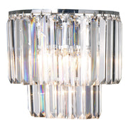 Celestial 2 Light 2 Tier Crystal Glass Wall Bracket, Chrome