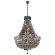 Classique Large 75cm 18 Light Basket Crystal Glass Chandelier, Chrome