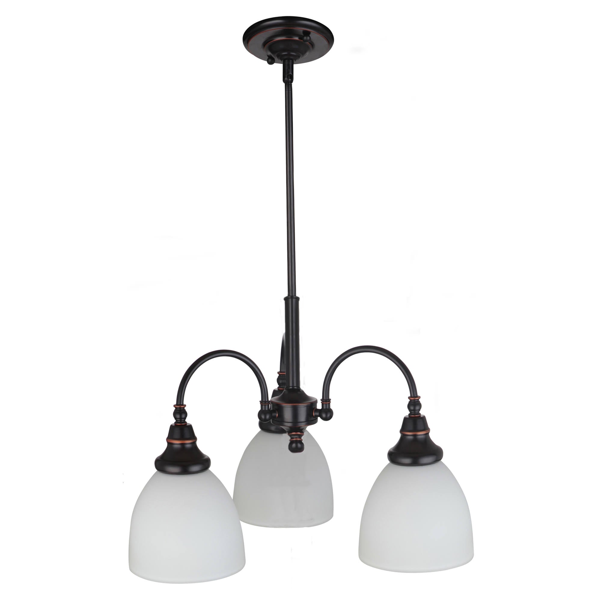 Benson 3 Light Pendant Arms Down, Bronze