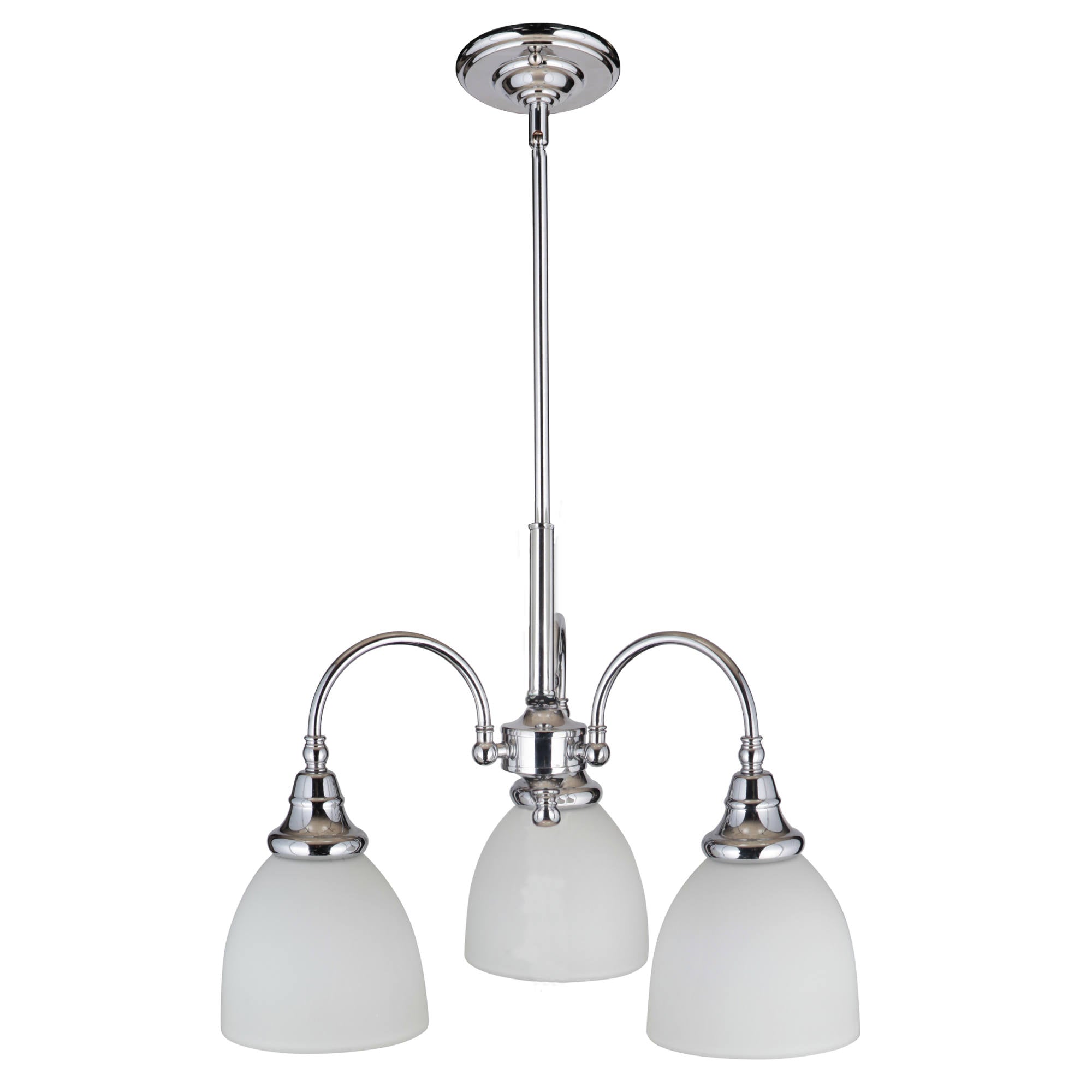 Benson 3 Light Pendant Arms Down, Chrome