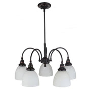 Benson 5 Light Pendant Arms Down, Bronze