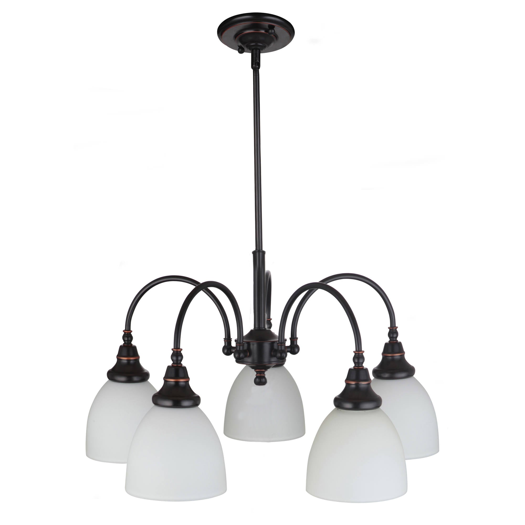Benson 5 Light Pendant Arms Down, Bronze