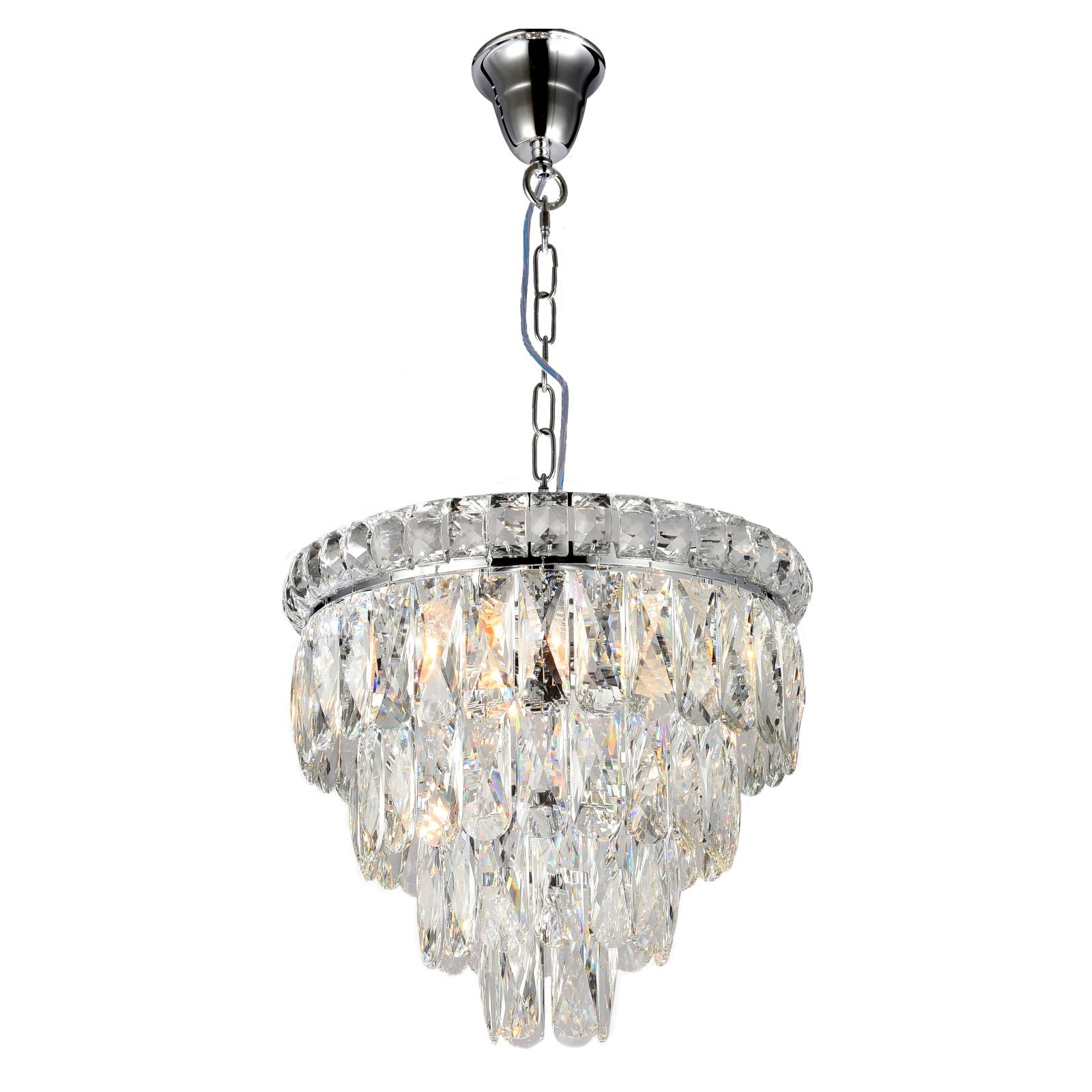 Emporia 34cm 4 Light 4 Tier Crystal Glass Chandelier, Chrome