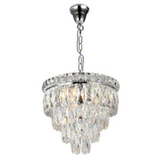 Emporia 34cm 4 Light 4 Tier Crystal Glass Chandelier, Chrome
