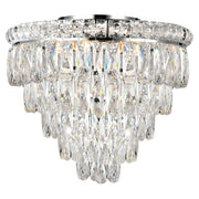 Emporia 45cm Flush 5 Light 5 Tier Crystal Glass Chandelier, Chrome