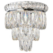 Emporia 2 Light 3 Tier Crystal Glass Wall Light, Chrome