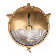 Marina Outdoor Wall Bunker Light, Solid Brass