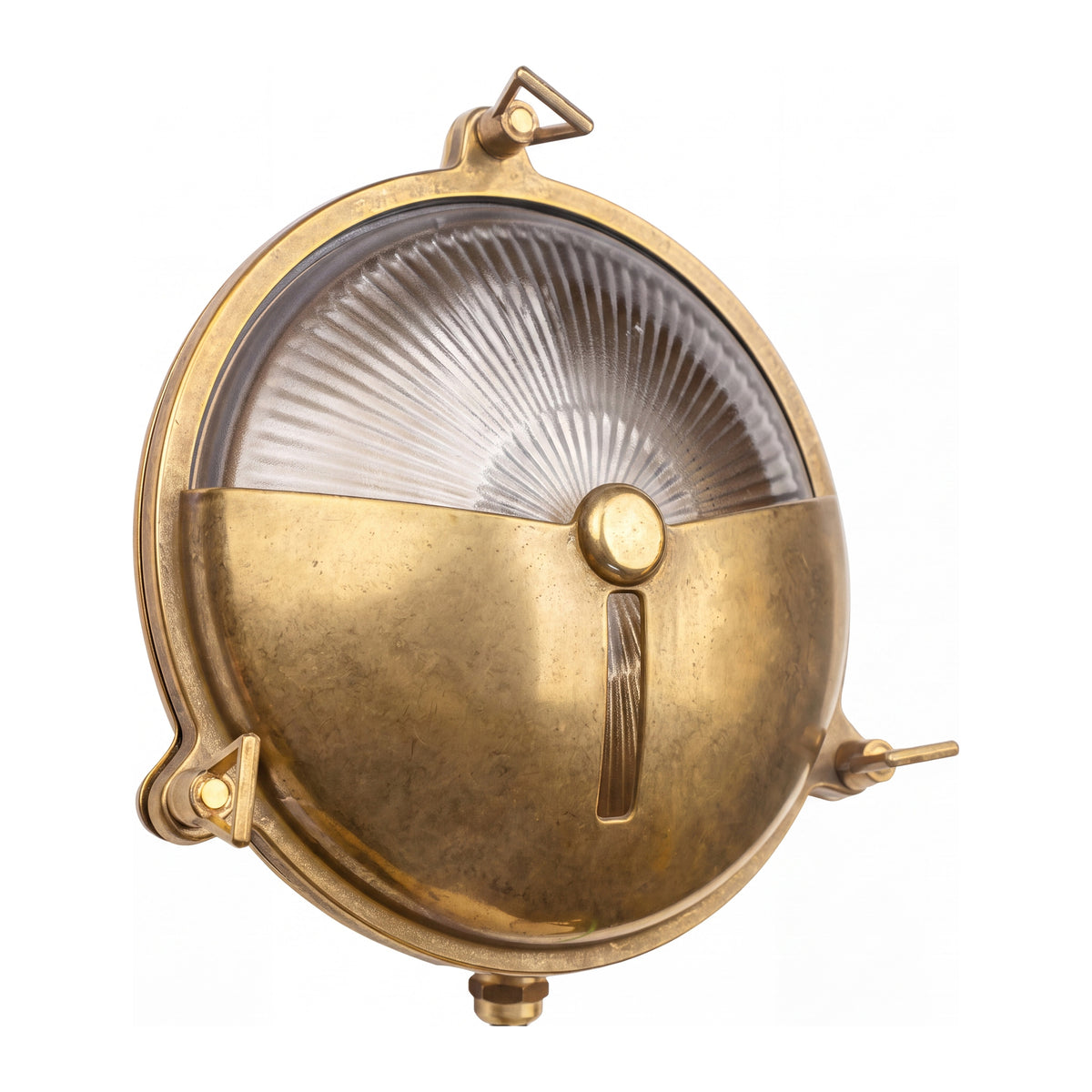 Marina Outdoor Wall Bunker Light, Solid Brass