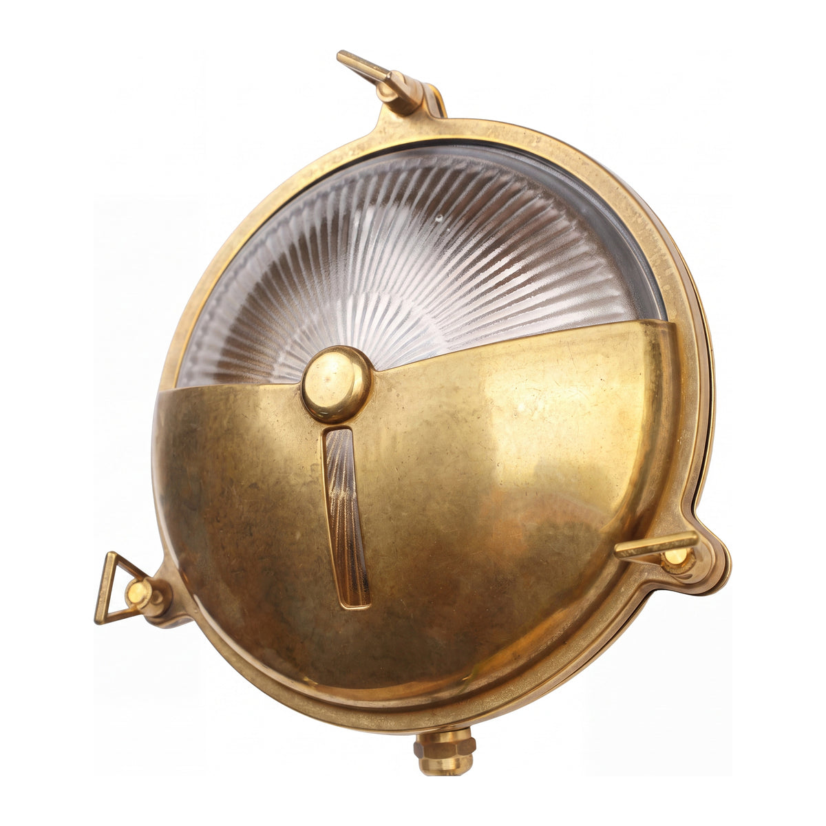 Marina Outdoor Wall Bunker Light, Solid Brass