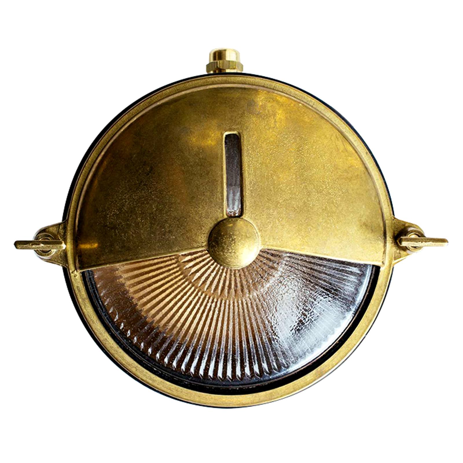 Marina Outdoor Wall Bunker Light, Solid Brass