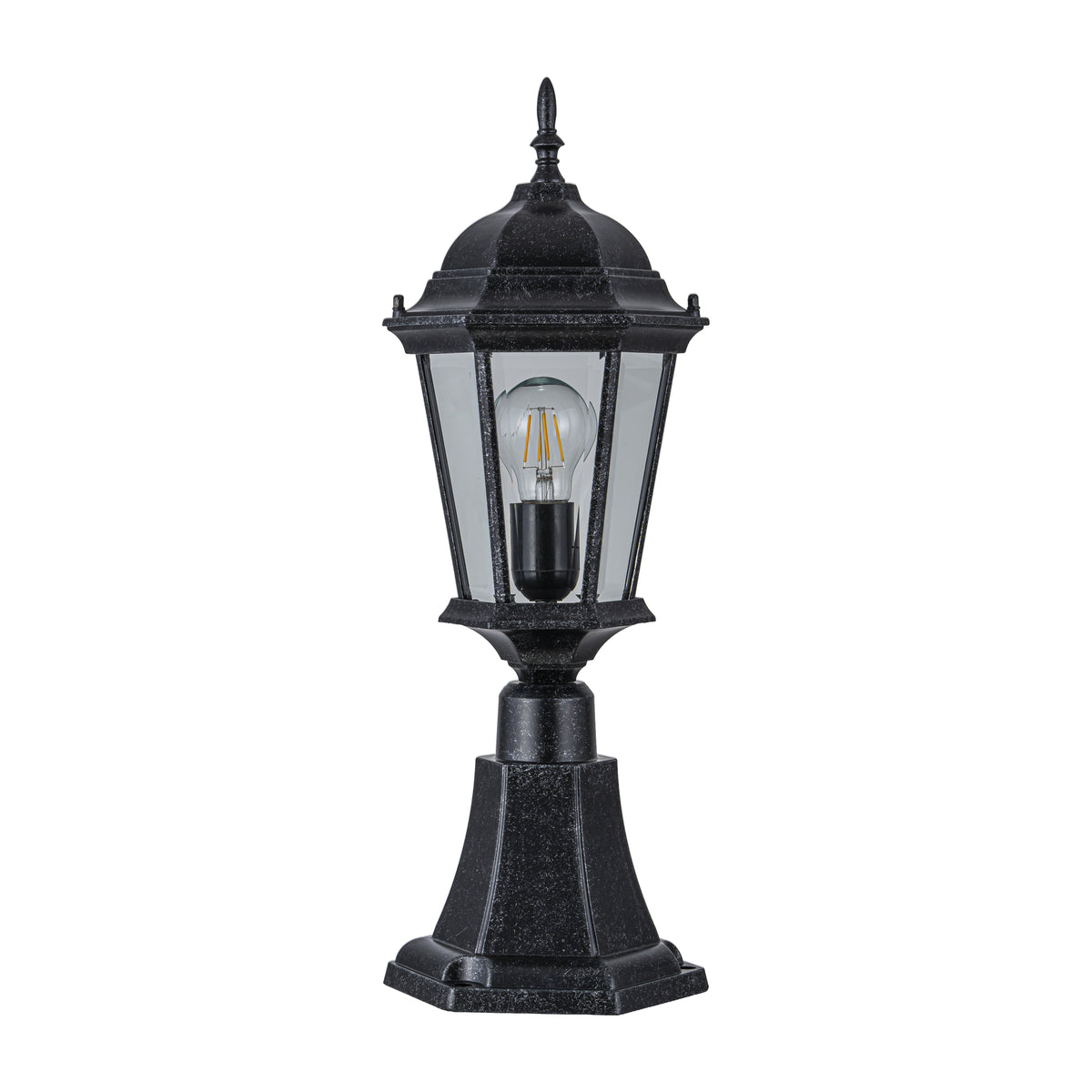 Junction Small Outdoor Pillar Mount, Antique Black