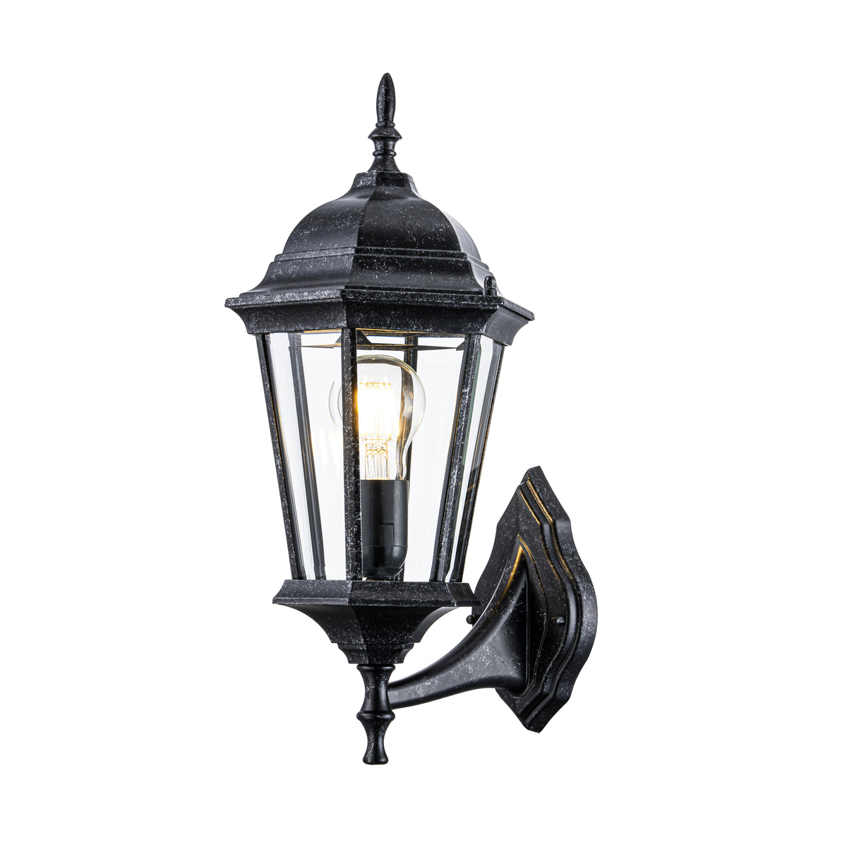Junction Small Outdoor Wall Light, Antique Black