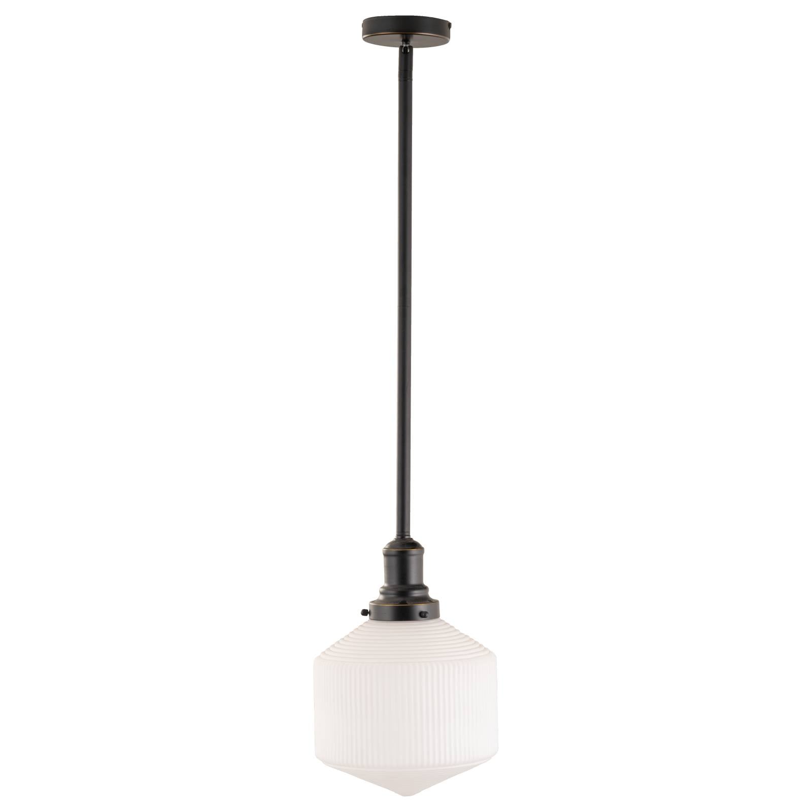 Jefferson Small Pendant Opal, Matte Bronze